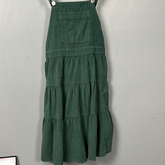 ZARA Kids Girls Evergreen Flounced Corduroy Pinafore Overalls Dress size 13-14 - Picture 3 of 10